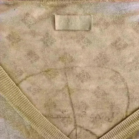 Zadig & Voltaire 100% Linen Longsleeve V Neck Shirt | Pale Pink Designer Top - Picture 4 of 7